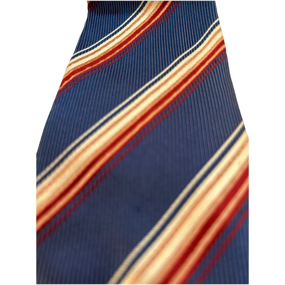 John‎ W. Nordstrom Blue Stripes 100% Silk Made in Italy Men Repp Tie 4